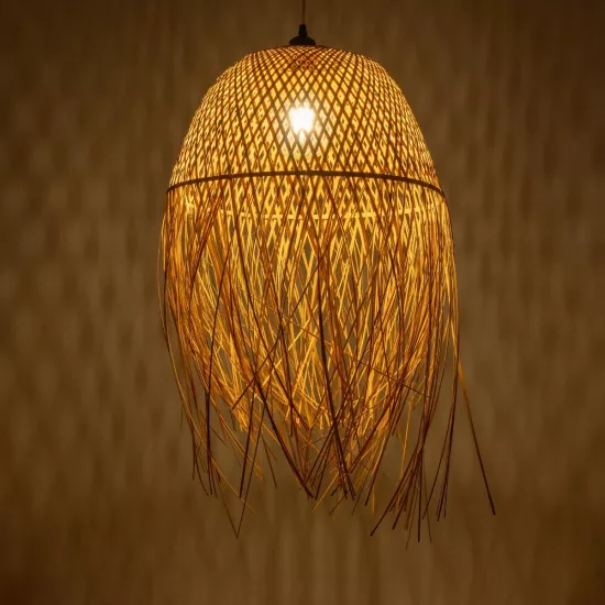 MANILA 01714 Boho Κρεμαστό Φωτιστικό Οροφής με Ντουί 1 x E27 AC 220-240V IP20 - Μπεζ - Μ45 x Π45 x Υ60cm