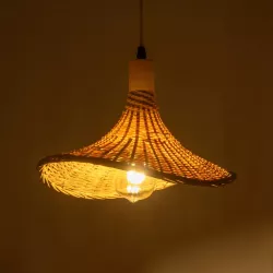 CUBA 01715 Boho Κρεμαστό Φωτιστικό Οροφής με Ντουί 1 x E27 AC 220-240V IP20 - Μπεζ - Μ33 x Π33 x Υ25cm