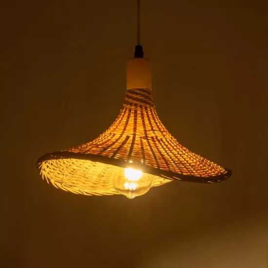 CUBA 01715 Boho Κρεμαστό Φωτιστικό Οροφής με Ντουί 1 x E27 AC 220-240V IP20 - Μπεζ - Μ33 x Π33 x Υ25cm