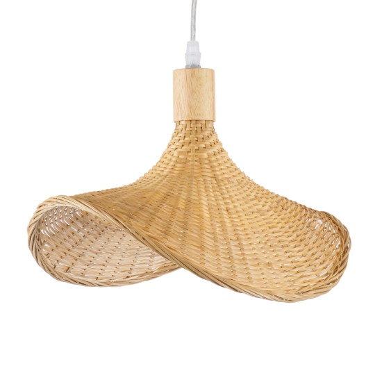 CUBA 01715 Boho Κρεμαστό Φωτιστικό Οροφής με Ντουί 1 x E27 AC 220-240V IP20 - Μπεζ - Μ33 x Π33 x Υ25cm