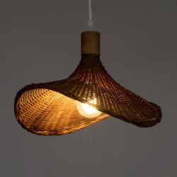 CUBA 01716 Boho Κρεμαστό Φωτιστικό Οροφής με Ντουί 1 x E27 AC 220-240V IP20 - Καφέ - Μ33 x Π33 x Υ25cm