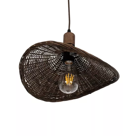 CUBA 01716 Boho Κρεμαστό Φωτιστικό Οροφής με Ντουί 1 x E27 AC 220-240V IP20 - Καφέ - Μ33 x Π33 x Υ25cm