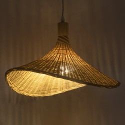 CUBA 01717 Boho Κρεμαστό Φωτιστικό Οροφής με Ντουί 1 x E27 AC 220-240V IP20 - Μπεζ - Μ43 x Π43 x Υ30cm