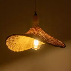 CUBA 01717 Boho Κρεμαστό Φωτιστικό Οροφής με Ντουί 1 x E27 AC 220-240V IP20 - Μπεζ - Μ43 x Π43 x Υ30cm