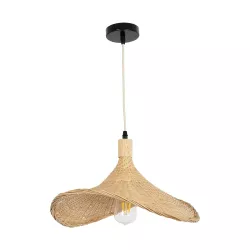 CUBA 01717 Boho Κρεμαστό Φωτιστικό Οροφής με Ντουί 1 x E27 AC 220-240V IP20 - Μπεζ - Μ43 x Π43 x Υ30cm