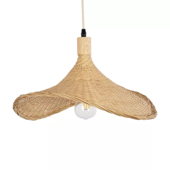 CUBA 01717 Boho Κρεμαστό Φωτιστικό Οροφής με Ντουί 1 x E27 AC 220-240V IP20 - Μπεζ - Μ43 x Π43 x Υ30cm