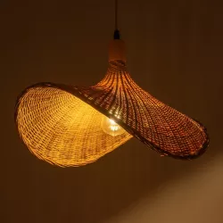 CUBA 01719 Boho Κρεμαστό Φωτιστικό Οροφής με Ντουί 1 x E27 AC 220-240V IP20 - Μπεζ - Μ53 x Π53 x Υ30cm