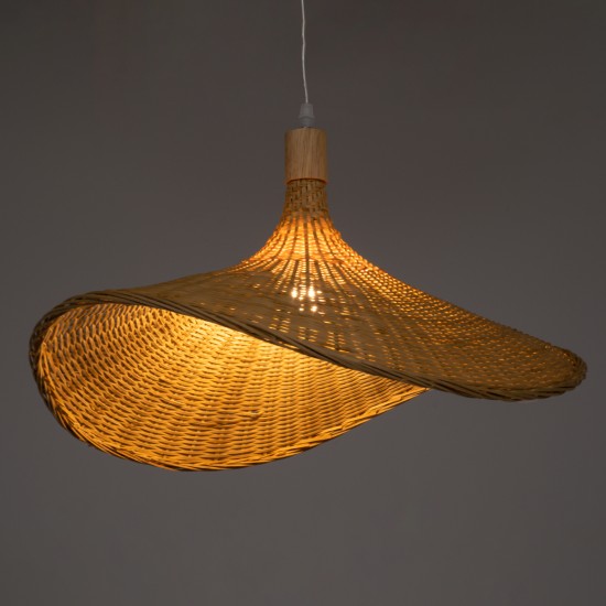 CUBA 01719 Boho Κρεμαστό Φωτιστικό Οροφής με Ντουί 1 x E27 AC 220-240V IP20 - Μπεζ - Μ53 x Π53 x Υ30cm