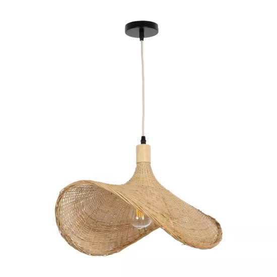 CUBA 01719 Boho Κρεμαστό Φωτιστικό Οροφής με Ντουί 1 x E27 AC 220-240V IP20 - Μπεζ - Μ53 x Π53 x Υ30cm