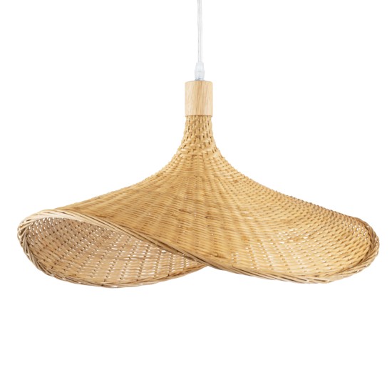 CUBA 01719 Boho Κρεμαστό Φωτιστικό Οροφής με Ντουί 1 x E27 AC 220-240V IP20 - Μπεζ - Μ53 x Π53 x Υ30cm