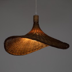 CUBA 01720 Boho Κρεμαστό Φωτιστικό Οροφής με Ντουί 1 x E27 AC 220-240V IP20 - Καφέ - Μ53 x Π53 x Υ30cm