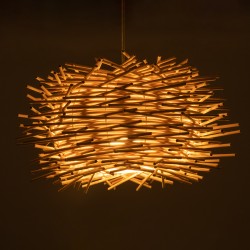 MINORCA 01729 Boho Κρεμαστό Φωτιστικό Οροφής με Ντουί 1 x E27 AC 220-240V IP20 - Μπεζ - Μ30 x Π30 x Υ18cm