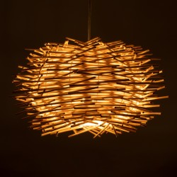 MINORCA 01730 Boho Κρεμαστό Φωτιστικό Οροφής με Ντουί 1 x E27 AC 220-240V IP20 - Μπεζ - Μ35 x Π35 x Y23cm