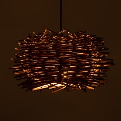 MINORCA 01732 Boho Κρεμαστό Φωτιστικό Οροφής με Ντουί 1 x E27 AC 220-240V IP20 - Καφέ - Μ30 x Π30 x Υ18cm