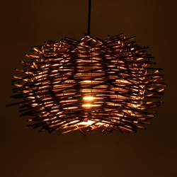 MINORCA 01733 Boho Κρεμαστό Φωτιστικό Οροφής με Ντουί 1 x E27 AC 220-240V IP20 - Καφέ - Μ35 x Π35 x Υ23cm