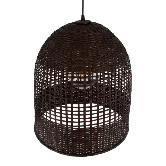 BORA-BORA 01736 Boho Κρεμαστό Φωτιστικό Καμπάνα Μονόφωτο 1 x E27 IP20 Καφέ Ξύλο - Μ42 x Π42 x Y44cm BORA-BORA 01736 Boho Κρεμαστό Φωτιστικό Καμπάνα Μονόφωτο 1 x E27 IP20 Καφέ Ξύλο - Μ42 x Π42 x Y44cm