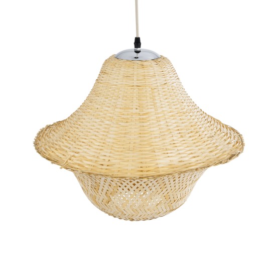 JUNIPER 01737 Boho Κρεμαστό Φωτιστικό Πλέγμα Μονόφωτο 1 x E27 IP20 Μπεζ Ξύλο - Μ45 x Π45 x Υ40cm JUNIPER 01737 Boho Κρεμαστό Φωτιστικό Πλέγμα Μονόφωτο 1 x E27 IP20 Μπεζ Ξύλο - Μ45 x Π45 x Υ40cm