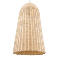 FAROL 01746 Boho Κρεμαστό Φωτιστικό Καμπάνα Μονόφωτο 1 x E27 IP20 Μπεζ Ξύλο - Μ60 x Π60 x Y100cm