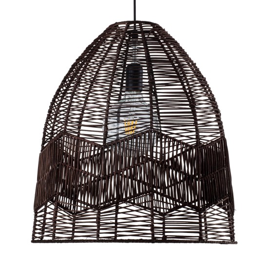 ALOHA 01752 Boho Κρεμαστό Φωτιστικό Οροφής με Ντουί 1 x E27 AC 220-240V IP20 - Καφέ - Μ45 x Π45 x Υ48cm