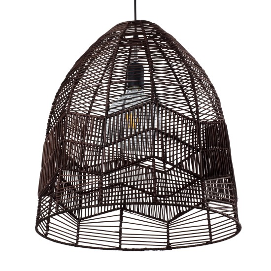 ALOHA 01752 Boho Κρεμαστό Φωτιστικό Οροφής με Ντουί 1 x E27 AC 220-240V IP20 - Καφέ - Μ45 x Π45 x Υ48cm