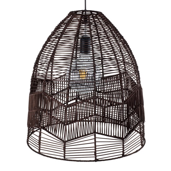 ALOHA 01752 Boho Κρεμαστό Φωτιστικό Οροφής με Ντουί 1 x E27 AC 220-240V IP20 - Καφέ - Μ45 x Π45 x Υ48cm