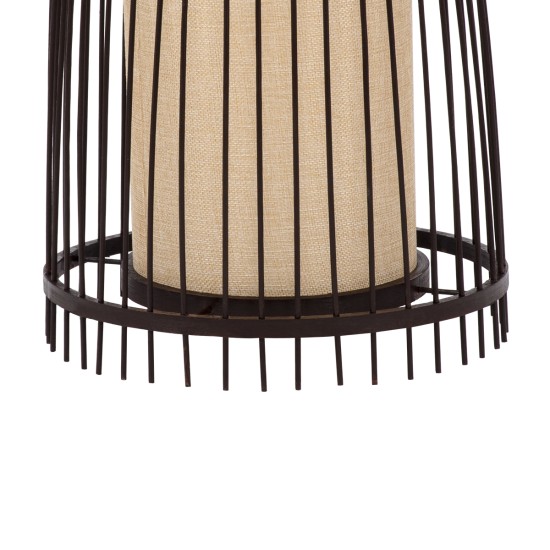 AZORES 01754 Boho Επιδαπέδιο Φωτιστικό με Ντουί 1 x E27 AC 220-240V IP20 - Καφέ & Μπεζ - Μ30 x Π30 x Υ90cm