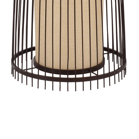 AZORES 01756 Boho Επιδαπέδιο Φωτιστικό με Ντουί 1 x E27 AC 220-240V IP20 - Καφέ & Μπεζ - Μ40 x Π40 x Υ150cm