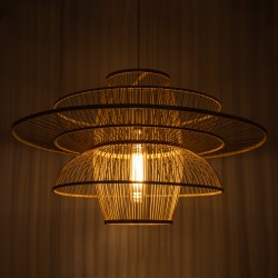 BALI 01758 Boho Κρεμαστό Φωτιστικό Οροφής με Ντουί 1 x E27 AC 220-240V IP20 - Μπεζ - Μ100 x Π100 x Υ60cm