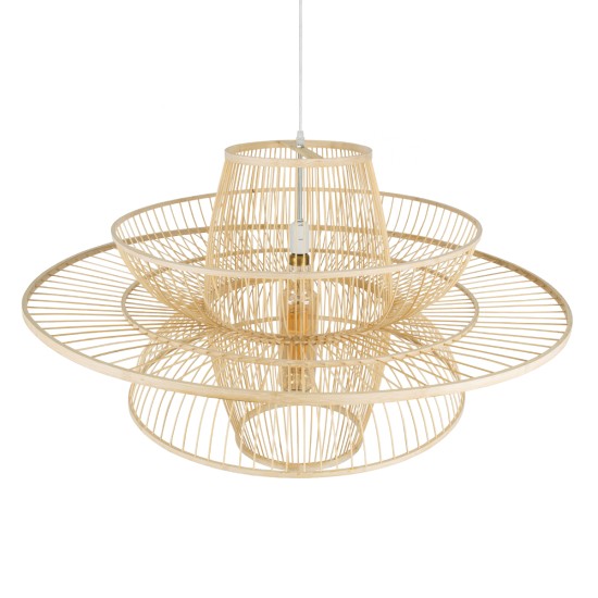 BALI 01758 Boho Κρεμαστό Φωτιστικό Πλέγμα Μονόφωτο 1 x E27 IP20 Μπεζ Ξύλο - Μ100 x Π100 x Υ60cm BALI 01758 Boho Κρεμαστό Φωτιστικό Πλέγμα Μονόφωτο 1 x E27 IP20 Μπεζ Ξύλο - Μ100 x Π100 x Υ60cm