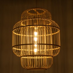 HIBISCUS 01763 Boho Κρεμαστό Φωτιστικό Οροφής με Ντουί 1 x E27 AC 220-240V IP20 - Μπεζ - Μ48 x Π48 x Y60cm