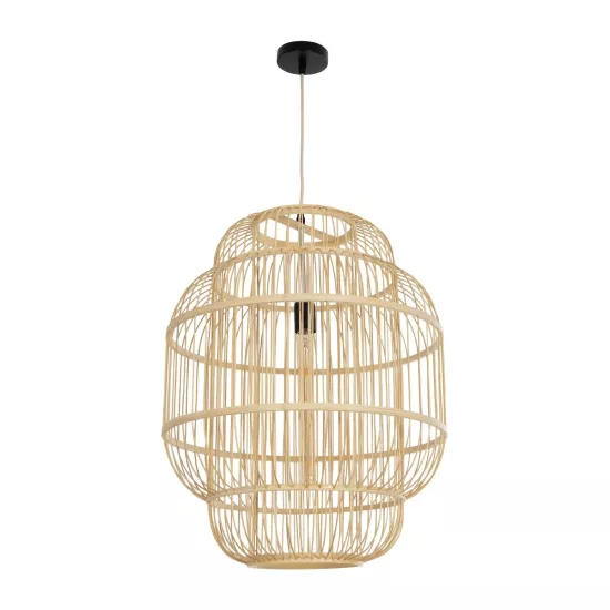 HIBISCUS 01763 Boho Κρεμαστό Φωτιστικό Οροφής με Ντουί 1 x E27 AC 220-240V IP20 - Μπεζ - Μ48 x Π48 x Y60cm