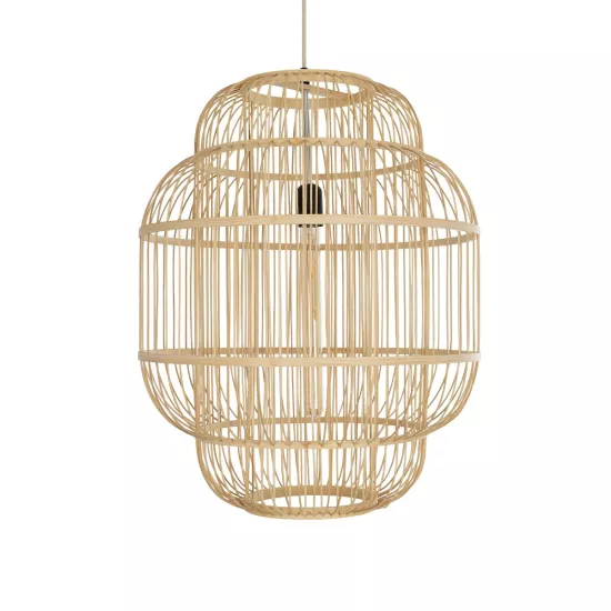 HIBISCUS 01763 Boho Κρεμαστό Φωτιστικό Οροφής με Ντουί 1 x E27 AC 220-240V IP20 - Μπεζ - Μ48 x Π48 x Y60cm