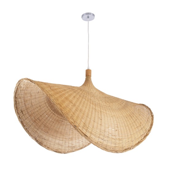 CUBA 01769 Boho Κρεμαστό Φωτιστικό Οροφής με Ντουί 1 x E27 AC 220-240V IP20 - Μπεζ - Μ100 x Π100 x Υ55cm