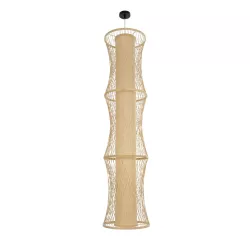 HIBISCUS 01783 Boho Κρεμαστό Φωτιστικό Οροφής με Ντουί 1 x E27 AC 220-240V IP20 - Μπεζ - Μ35 x Π35 x Υ150cm