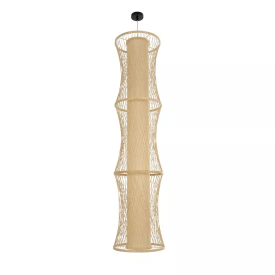 HIBISCUS 01783 Boho Κρεμαστό Φωτιστικό Οροφής με Ντουί 1 x E27 AC 220-240V IP20 - Μπεζ - Μ35 x Π35 x Υ150cm