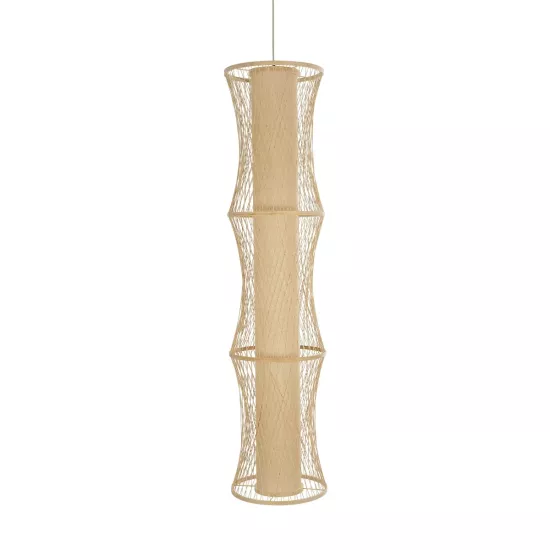 HIBISCUS 01783 Boho Κρεμαστό Φωτιστικό Οροφής με Ντουί 1 x E27 AC 220-240V IP20 - Μπεζ - Μ35 x Π35 x Υ150cm