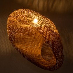 CARIBBEAN 01784 Μοντέρνο Κρεμαστό Φωτιστικό Οροφής με Ντουί 1 x E27 AC 220-240V IP20 - Μπεζ - Μ80 x Π80 x Υ35cm