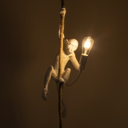 APES 01802 Μοντέρνο Κρεμαστό Φωτιστικό Οροφής με Ντουί 1 x E27 AC 220-240V IP20 - Λευκό & Μπεζ - Μ26 x Π28 x Υ69cm