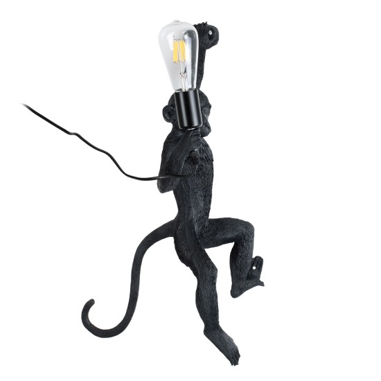 APES 01804 Μοντέρνο Φωτιστικό Τοίχου - Απλίκα με Ντουί 1 x E27 AC 220-240V IP20 - Μαύρο - Μ34 x Π31 x Υ61cm