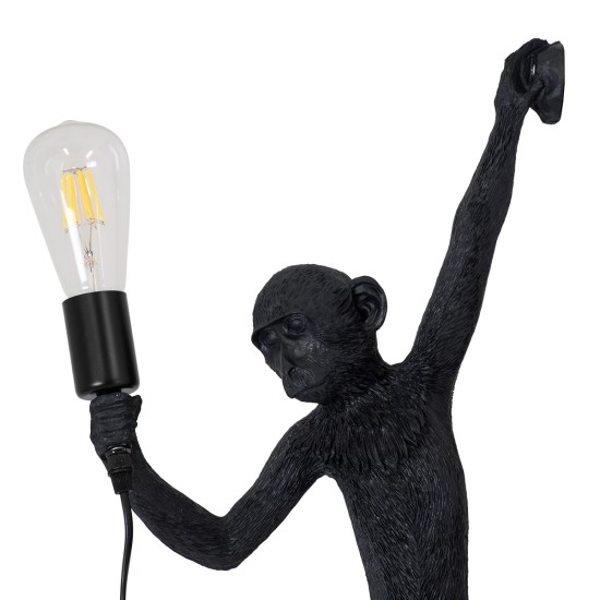 APES 01804 Μοντέρνο Φωτιστικό Τοίχου - Απλίκα με Ντουί 1 x E27 AC 220-240V IP20 - Μαύρο - Μ34 x Π31 x Υ61cm