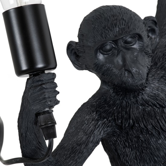 APES 01804 Μοντέρνο Φωτιστικό Τοίχου - Απλίκα με Ντουί 1 x E27 AC 220-240V IP20 - Μαύρο - Μ34 x Π31 x Υ61cm