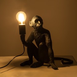 APES 01807 Μοντέρνο Επιτραπέζιο Φωτιστικό Πορτατίφ με Ντουί 1 x E27 AC 220-240V IP20 - Μαύρο - Μ30 x Π27 x Υ30cm