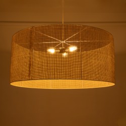 YOTTO 01823 Boho Κρεμαστό Φωτιστικό Οροφής με Ντουί 3 x E27 AC 220-240V IP20 - Μπεζ - Μ90 x Π90 x Υ40cm