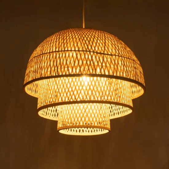 HIROKA 01836 Boho Κρεμαστό Φωτιστικό Καμπάνα Μονόφωτο 1 x E27 IP20 Μπεζ Ξύλο - Μ60 x Π60 x Υ50cm HIROKA 01836 Boho Κρεμαστό Φωτιστικό Καμπάνα Μονόφωτο 1 x E27 IP20 Μπεζ Ξύλο - Μ60 x Π60 x Υ50cm