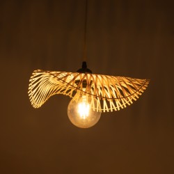 MELEMELE 01839 Boho Κρεμαστό Φωτιστικό Οροφής με Ντουί 1 x E27 AC 220-240V IP20 - Μπεζ - Μ35 x Π35 x Υ4cm