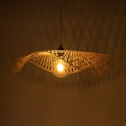 MELEMELE 01841 Boho Κρεμαστό Φωτιστικό Οροφής με Ντουί 1 x E27 AC 220-240V IP20 - Μπεζ - Μ75 x Π75 x Υ10cm