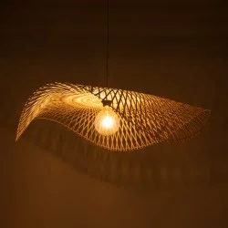 MELEMELE 01842 Boho Κρεμαστό Φωτιστικό Οροφής με Ντουί 1 x E27 AC 220-240V IP20 - Μπεζ - Μ100 x Π100 x Υ12cm