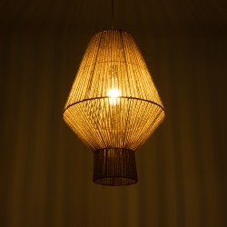 CAYMAN 01853 Boho Κρεμαστό Φωτιστικό Οροφής με Ντουί 1 x E27 AC 220-240V IP20 - Μπεζ - Μ40 x Π40 x Υ60cm