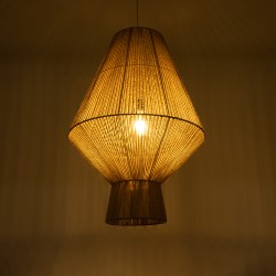 CAYMAN 01854 Boho Κρεμαστό Φωτιστικό Οροφής με Ντουί 1 x E27 AC 220-240V IP20 - Μπεζ - Μ60 x Π60 x Υ86cm