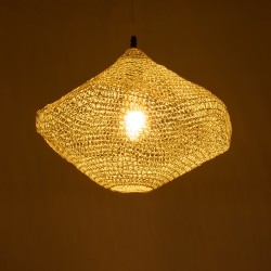 KENTUCKY 01862 Vintage Κρεμαστό Φωτιστικό Οροφής με Ντουί 1 x E27 AC 220-240V IP20 - Μπεζ - Μ40 x Π40 x Υ30cm